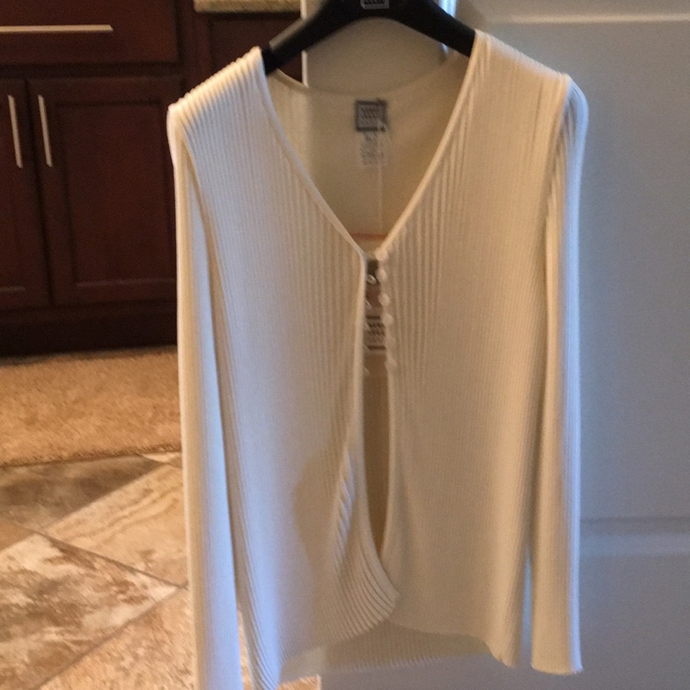 Herve Leger white cardigan NWT